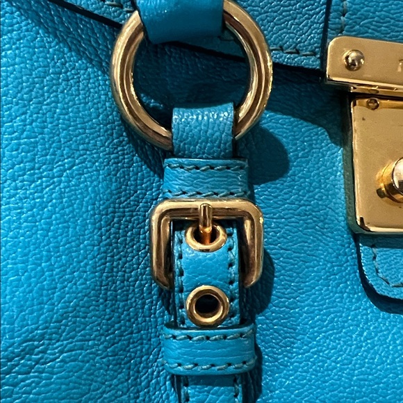 Miu Miu Madras Light Blue Leather-Used Twice - Picture 13 of 16